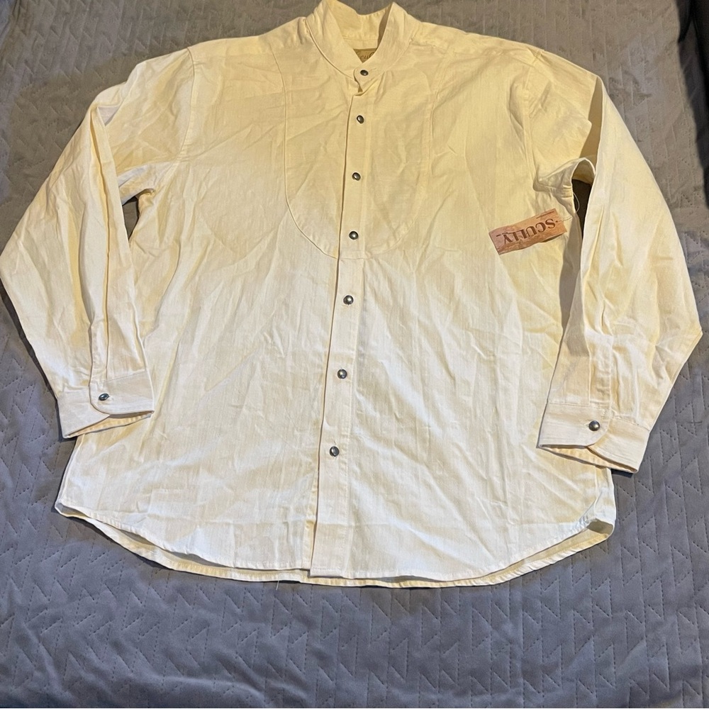 Scully band collar‎ western shirt mens medium NWT